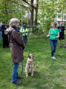 Hundetrainerin Regine Riedl beim Dogdancing Training HUni München