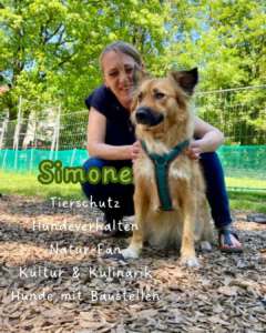 Hundetrainerin Simone Baumann mit Hündin Heidi HUni München