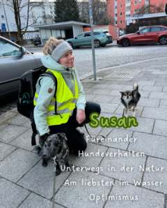 Hundetrainerin Susan Sacher mit Hunden HUni München