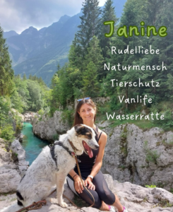 Hundetrainerin Janine Freimann der HUni München mit Hündin Mila